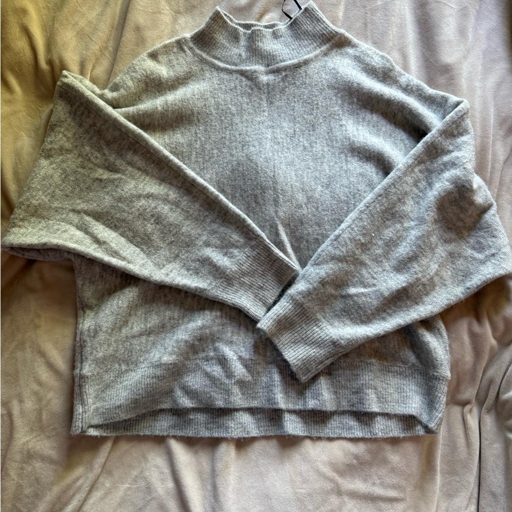 Gray Women's Turtle Neck Mock Neck Sweater